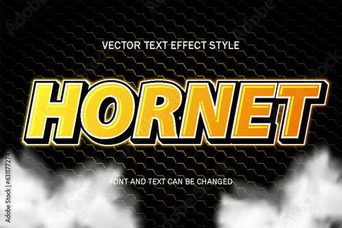 hornet yellow typography lettering 3d editable text effect gaming style template background design