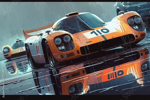 Le Mans endurance racing in the wet