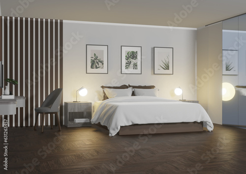 bedroom, room, visualization, 3d render