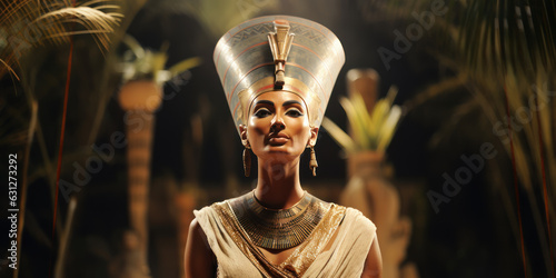 Neferneferuaten Nefertiti, queen of the 18th Dynasty of Ancient Egypt. Generative AI