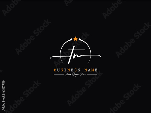 Typography Signature TN Logo Icon, Vector Tn nt Luxury Logo For Fashion Shop