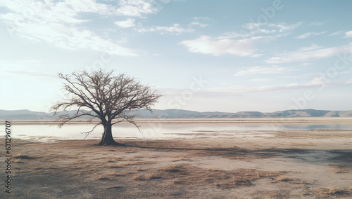 tree in the desert background landscape