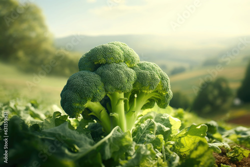 Ripe broccoli in the field