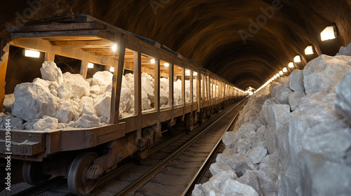 Salt Mine Train Carrying Loads of Salt 