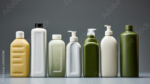 Eco-Friendly Collection of Green and White Soap Bottles