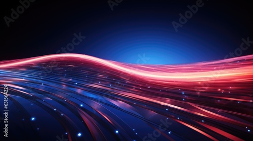 Dynamic wave light stipe tech, futuristic network connection background