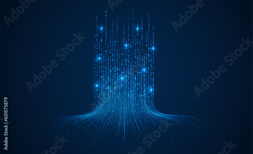 Technology background. Big data visualization concept. Information artificial neural network