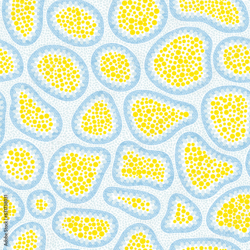 Seamless abstract pattern in polka dot style. Grunge vintage texture. Cute print for textiles, packaging. Vector illustration.