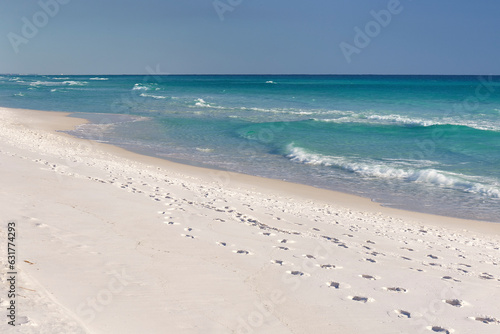 Sand and waves at Henderson Beach State Park, located along the Emerald Coast in Destin, Florida