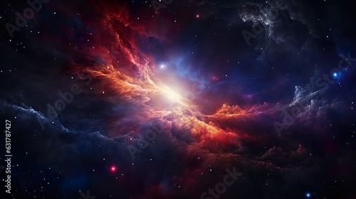 Milky way galaxy with star and space dust in the universe and deep planet night sky background