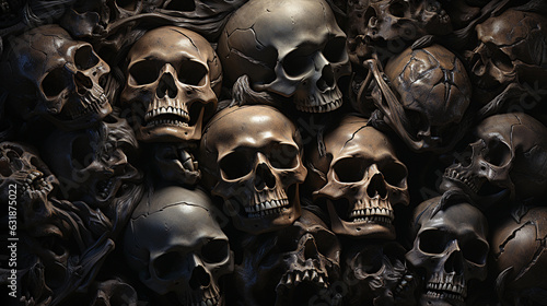background of skulls. halloween concept. Generative AI