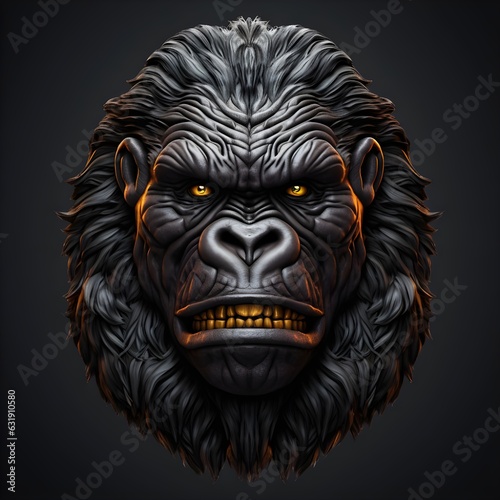 Digital vector cartoon illustration of gorilla face