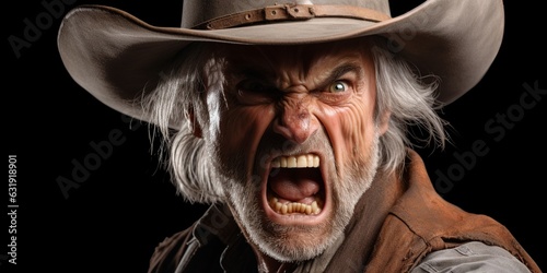 Angry cowboy man Ai Generative