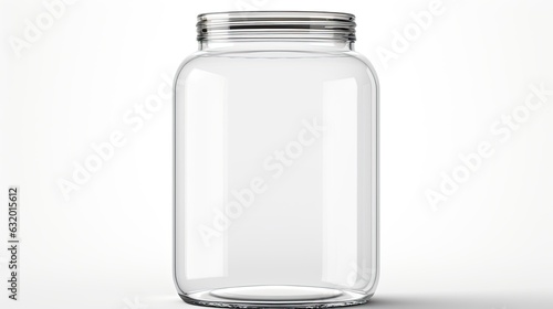 Glass jar isolated on white background