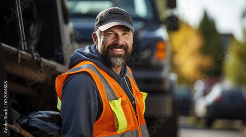 Portrait of an employee of a waste management company.