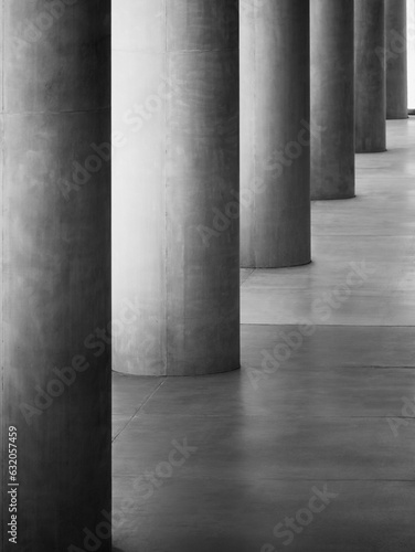Architecture details Concrete Columns indoor building perspective Industrial background