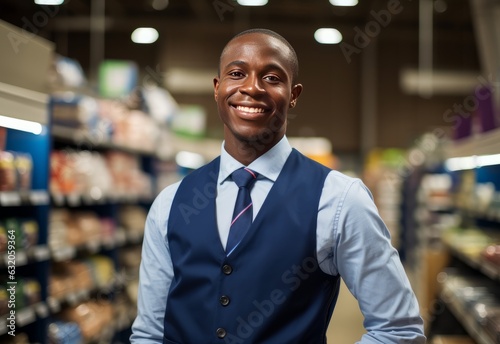 The happy sales associate in the shop. Customer services