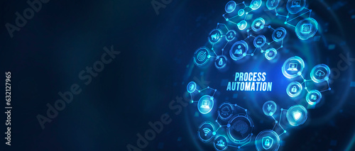 Internet, business, Technology and network concept. Business process automation, industrial technology innovation, optimization concept. 3d illustration