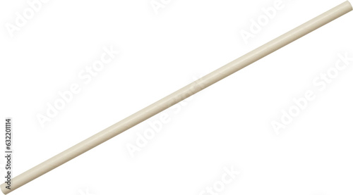 Biodegradable eco friendly white paper drinking straw isolated on white background