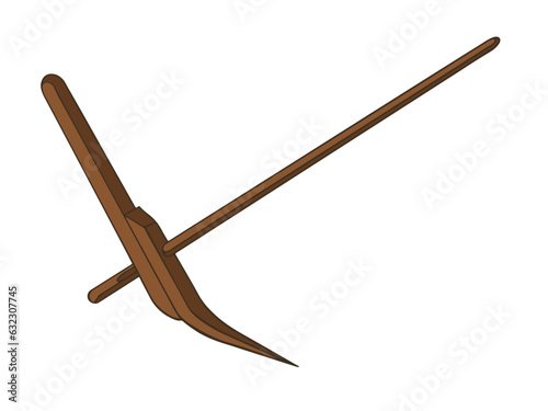 Wooden Plough Vector used in farming. Farmer's Plough icon vector illustration, on a white background.