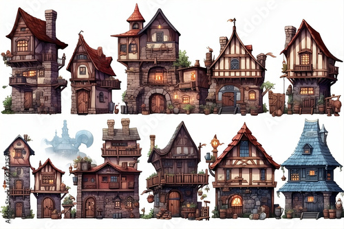 medieval buildings game asset