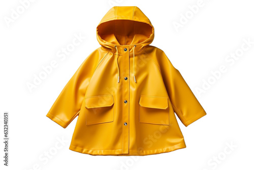 yellow raincoat isolated on white background