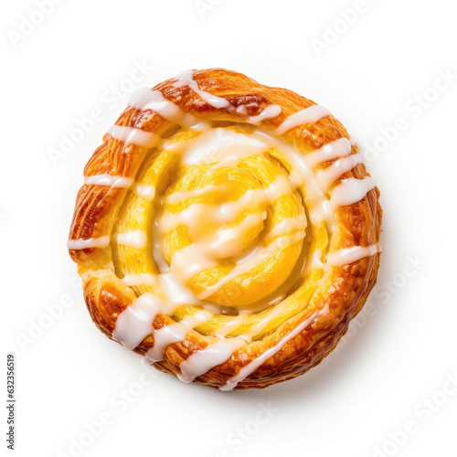 Delicious Lemon Danish Isolated on a White Background