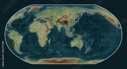 World map - 90 PM. Robinson Projection
