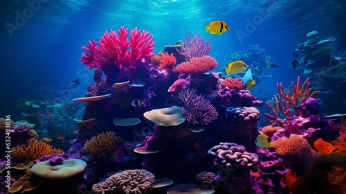 a coral reef with fish