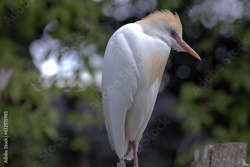 skulona czapla złotawa. (Bubulcus ibis)
