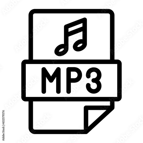 mp3 format line icon