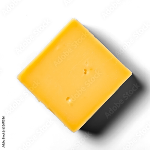 Cheddar isolated on transparent background top view 