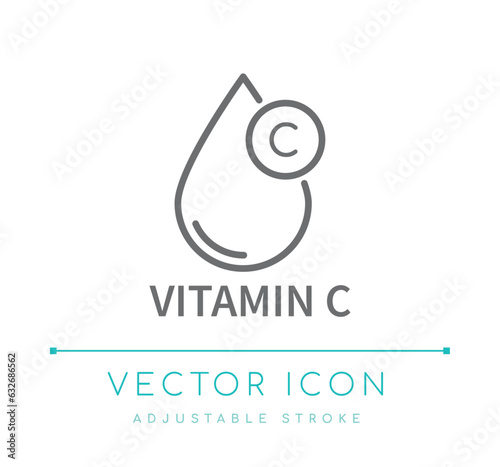 Vitamin C Nutrition Line Icon