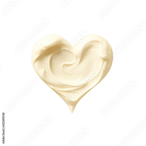 Shea butter heart shaped cream on brown background for hair and skin care, with love.