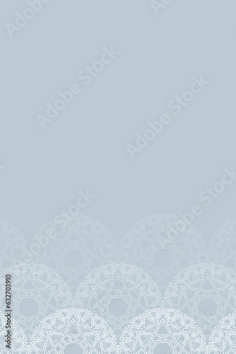 Background with scalloped geometric ornamental elements.