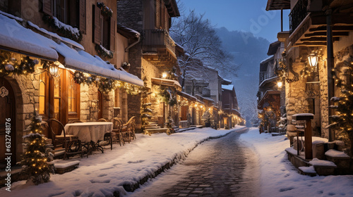 Experience the joy of a winter getaway as you explore charming snow-draped villages, capturing the essence of the season's charm 