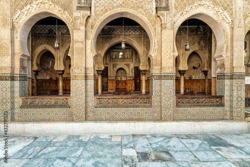 Moorish historic Medersa Bou Inania, Medina, Fez, Morocco