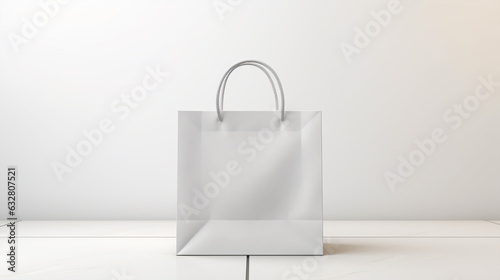 Blank white paper shopping bag mockup