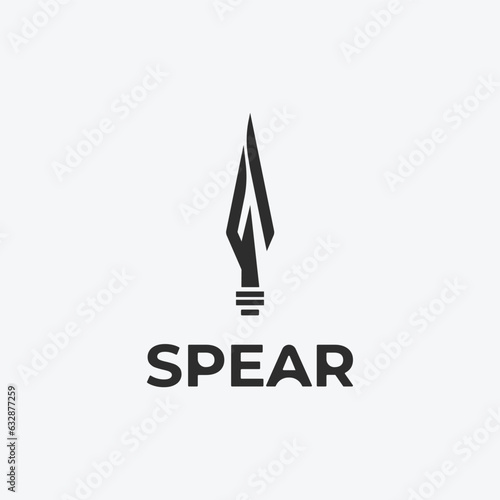 Spear logo vector design, spear icon illustration simple design.