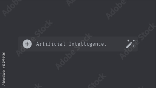 Artificial intelligence chat box simple vector illustration