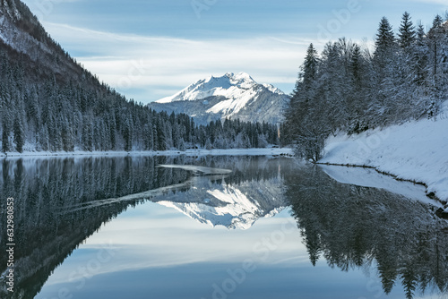 winter mountain lake 