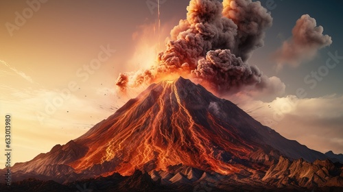 Big Volcano Erupting during the Day. Insane Lights and lot of Smoke.