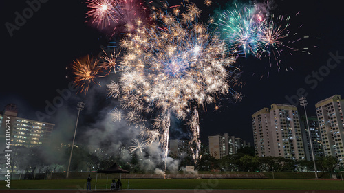 Fireworks at the heartland during Singapore National Day Parade