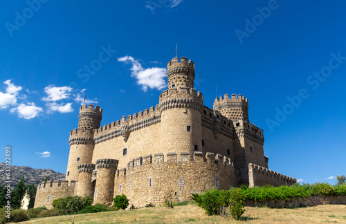 New castle of Manzanares el Real (15th century). It was declared a Historic-Artistic Monument in 1931. Community of Madrid, Spain.