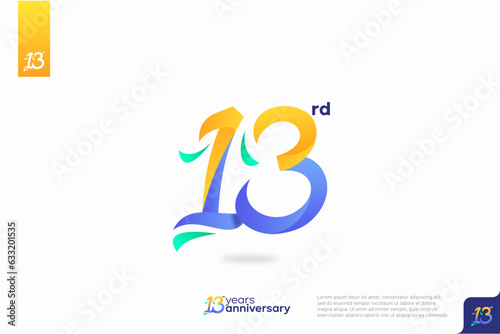 Number 13 logo icon design, 13rd birthday logo number, anniversary 13