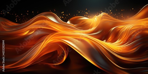 Abstract fluid 3d futuristic Background with dynamic glowing wave. Generative AI