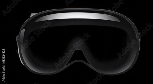 High-tech futuristic technology Advanced Vision pro virtual reality glasses innovative technology, isolated on black background. Generative AI