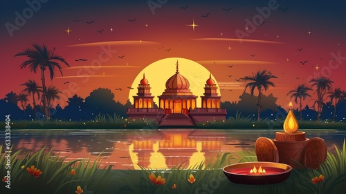 Vector illustration of Happy Lohri holiday background for Punjabi festival.illustration