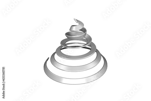 Digital png illustration of silver spiral on transparent background