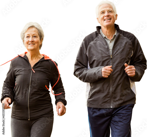 Digital png photo of senior caucasian couple on transparent background